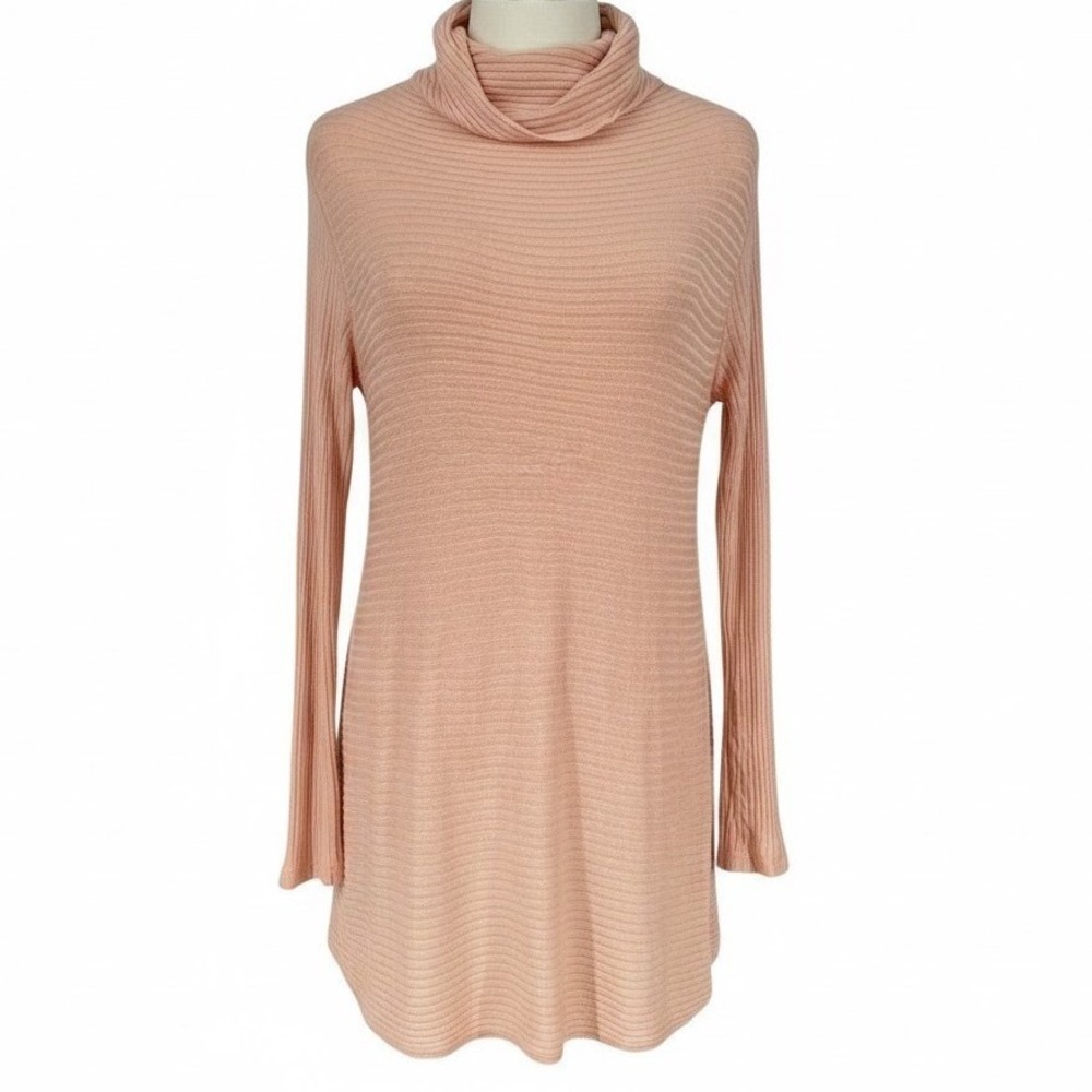 We The Free People Women's S/P Pink‎ Mock Neck Shirt Back Detail - AC